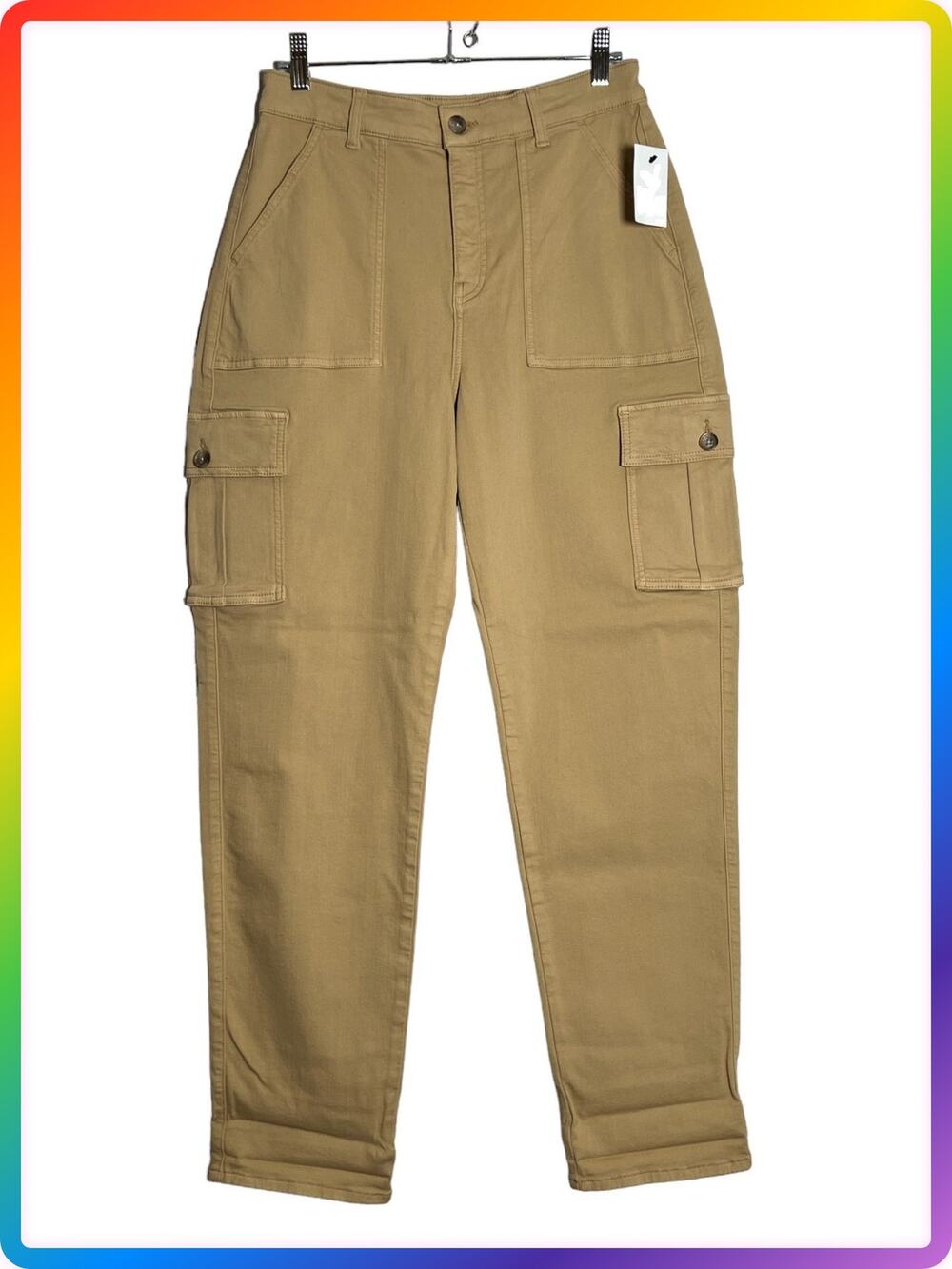 Mavi Utility High Rise Cargo Pants SIZE 27 Brown Stretch Twill Slim Fit